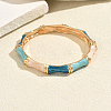 Vintage Zinc Alloy Enamel Bamboo Hinged Cuff Bangles for Women BF0651-1-1