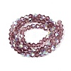 AB Color Plated Transparent Glass Beads Strands GLAA-G127-01-02R-3