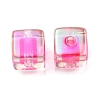UV Plating Transparent Acrylic European Beads OACR-F004-10B-3