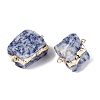 Raw Rough Natural Blue Spot Jasper Nuggets Connector Charms G-Q606-08E-2