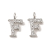 Initial Letter Brass Micro Pave Cubic Zirconia Pendants ZIRC-F008-F-1