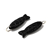 Natural Obsidian Carved Pendants G-G314-01G-07-2