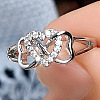 Alloy Rhinestone Plain Band Rings PW-WG28CFB-02-3