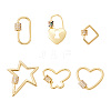 Brass Micro Pave Clear Cubic Zirconia Screw Carabiner Lock Charms ZIRC-TA0001-13G-1