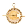 Natural Yellow Hematoid Quartz Copper Wire Wrapped Pendants PALLOY-TA00426-03-1