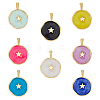 HOBBIESAY 8Pcs 8 Colors Brass Enamel Pendants KK-HY0003-19-1