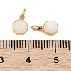 Natural White Jade Half Round Charms with Jump Ring STAS-A097-05G-02-3
