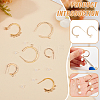 BENECREAT 16Pcs 4 Style Brass Ring Stud Earring Findings KK-BC0013-48-4