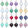 24Pcs Natural Gemstone Birthstone Pendants PALLOY-SW00119-1