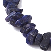 Natural Lapis Lazuli Chip & Round Pearl Shell Stretch Bracelets for Women BJEW-JB10552-01-3