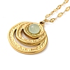 304 Stainless Steel Pave Natural Stone Pendant Necklaces for Women NJEW-U009-03G-05-1