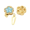 Rack Plating Brass Micro Pave Cubic Zirconia & Shell & Enamel Box Clasps KK-S373-02G-2