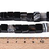 Natural Dyed & Heated Black Agate Beads Strands G-T139-8x8-35B-01-5