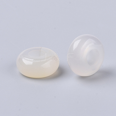 Natural White Agate European Beads X-G-Q503-16-1