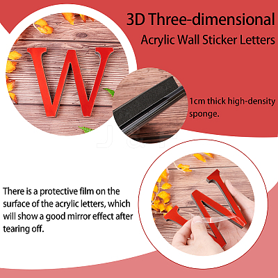 Acrylic Mirror Wall Stickers Decal DIY-CN0001-13B-W-1
