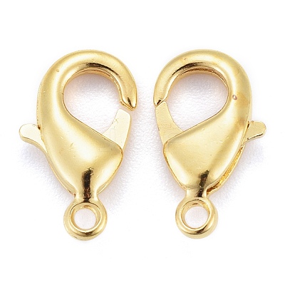 Brass Lobster Claw Clasps X-KK-902-G-NF-1