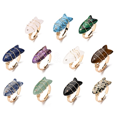 Gemstone Rings RJEW-P161-01G-M-1
