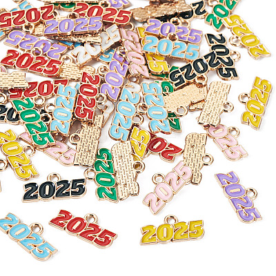 64Pcs 8 Colors Alloy Enamel Pendants ENAM-PJ0001-14-1