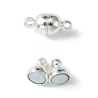 10Pcs Round Brass Magnetic Clasps with Loops KK-FS0001-34S-1