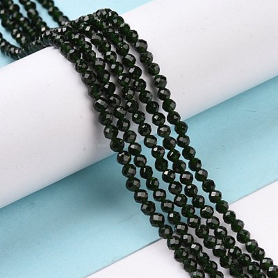 Synthetic Green Goldstone Beads Strands G-E591-07B-1