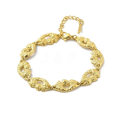 304 Stainless Steel Eye Link Chain Bracelets for Women BJEW-P348-01A-G-1