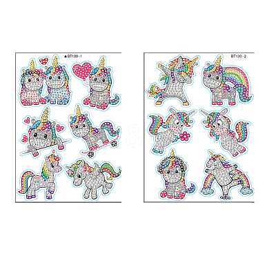 DIY Diamond Painting Sticker Kit UNIC-PW0001-013-1