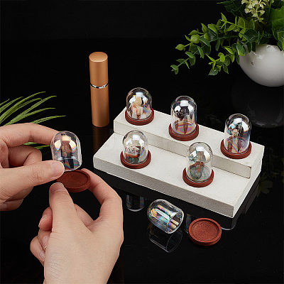 8 Sets 2 Style Iridescent Glass Dome Cover DJEW-PH0001-25-1