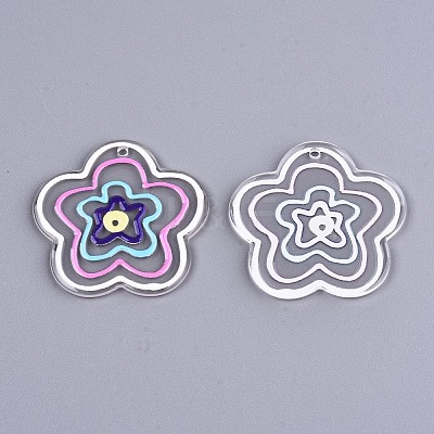 Transparent Acrylic Pendants KY-T022-50-1