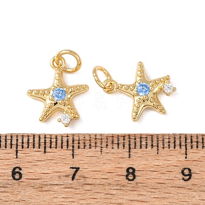 Brass Micro Pave Cubic Zirconia Charms KK-C143-32B-G-1