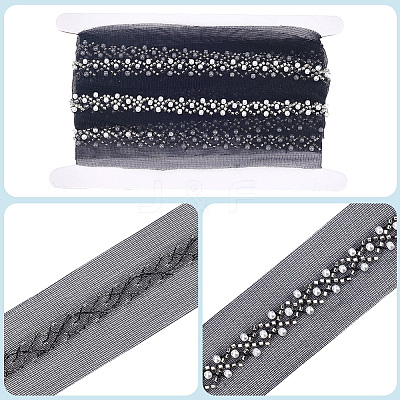 4Yards Polyester Lace Ribbon SRIB-GF0001-73B-01-1