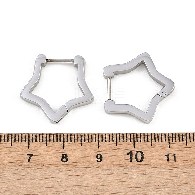 304 Stainless Steel Star Hoop Earrings EJEW-P324-02P-1
