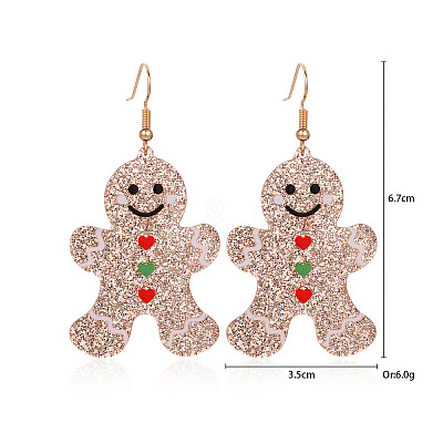 Christmas Alloy Rhinestone Dangle Earrings FS-WGC5D36-14-1