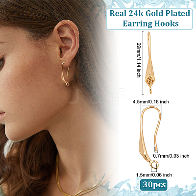 30Pcs Rack Plating Eco-friendly Brass Earring Hooks KK-ME0002-43-1