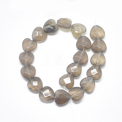 Natural Grey Agate Beads Strands G-S357-E01-08-1