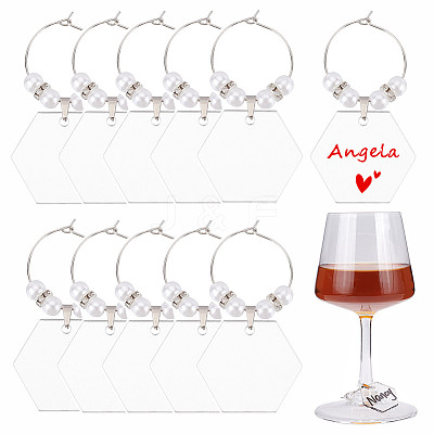 Acrylic Wine Glass Charms AJEW-BC0003-80-1