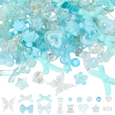 160Pcs 16 Styles Mixed Styles Acrylic Beads OACR-PA0001-77D-1