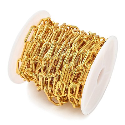 Stainless Steel Oval Paperclip Chains CHS-G040-01B-G-1