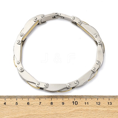 304 Stainless Steel Link Chain Bracelets for Women Men BJEW-R018-06GP-1