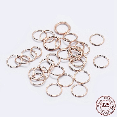 925 Sterling Silver Open Jump Rings STER-F036-02RG-0.6x6mm-1