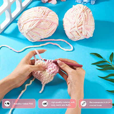 2 Skeins Polyester Yarn for Knitting & Crochet OCOR-TA0003-09A-1