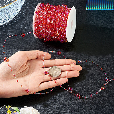 Acrylic Round Beaded Link Chains DIY-MB0007-001B-1