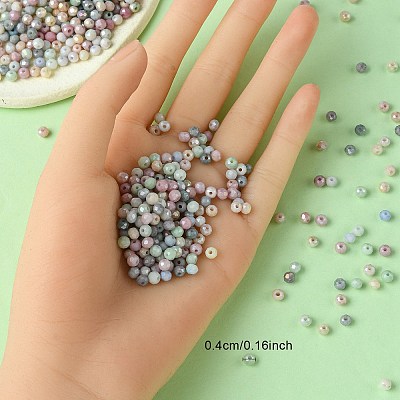 300Pcs Faceted Electroplated Glass Beads Strands GLAA-YW0003-38-1
