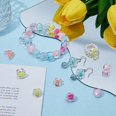 150Pcs 10 Styles Transparent Acrylic Beads TACR-FI0001-01-1