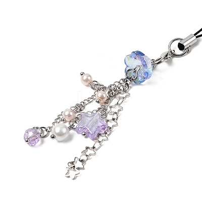 Glass & Acrylic Mobile Straps HJEW-SW00079-09-1