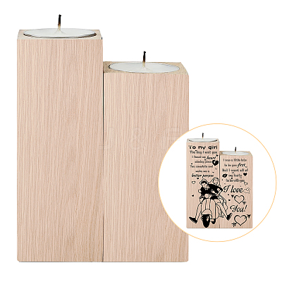 Wood Candle Holder AJEW-WH0268-006-1