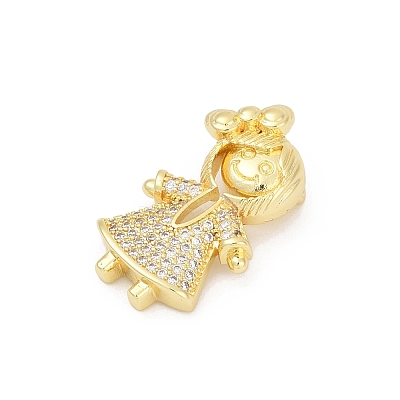 Brass Micro Pave Cubic Zirconia Pendants KK-D317-104G-1