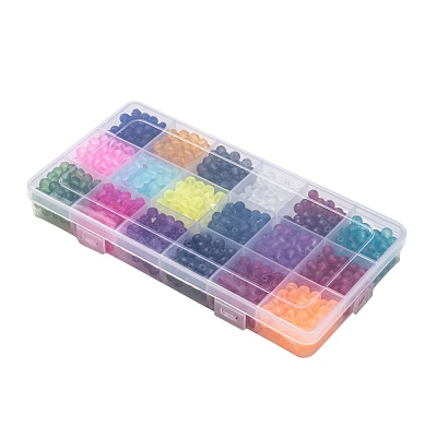 18 Colors Transparent Glass Beads FGLA-X0001-04A-6mm-1