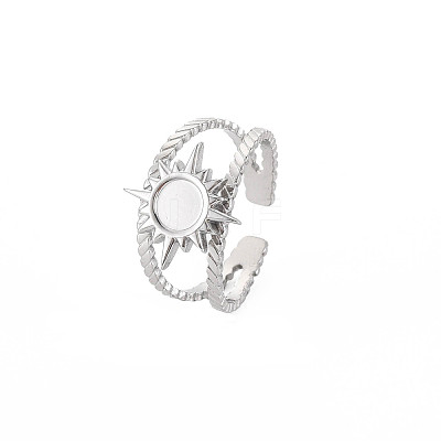 201 Stainless Steel Open Cuff Finger Ring Enamel Settings LS-STAS-S119-159B-P-1