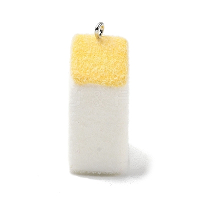 Flocky Opaque Resin Pendants LS-RESI-F062-02E-1