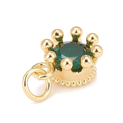 Brass Inlaid Clear Cubic Zirconia Charms KK-A161-34G-C-1